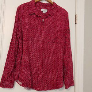 Liz claiborne, XL, deep pink w/paisley print.